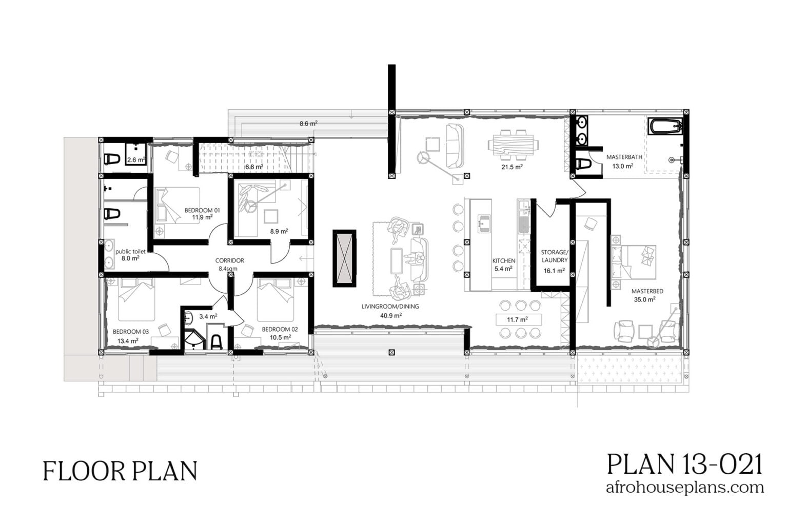 Modern Flat Roof House Plan 13 021