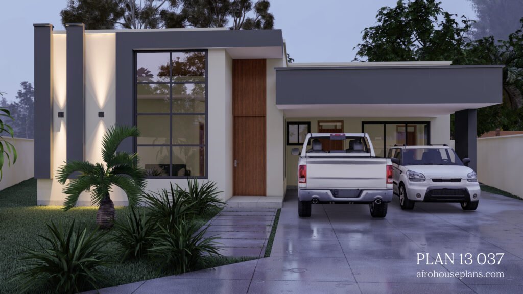 Modern 3 Bedrooms House Plan With Garage 